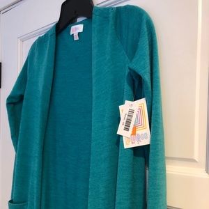 Teal full length cardigan
